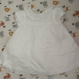 White Lace Baby Dress - Charming Smocked Bodice with bow in back Janie and jack